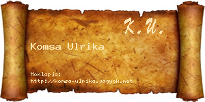 Komsa Ulrika névjegykártya